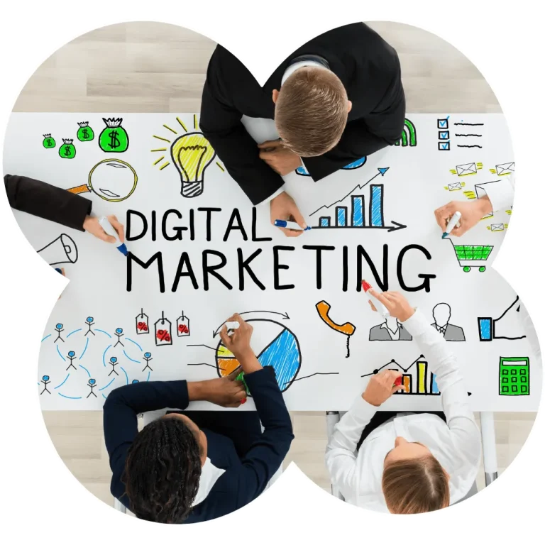 A team talking and making a digital marketing plan