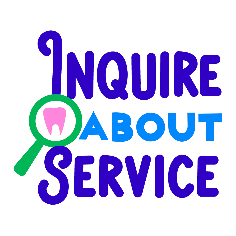 Cartoon font words 'Inquire about service'
