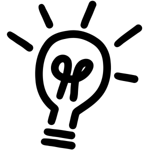 Line drawing of a light bulb