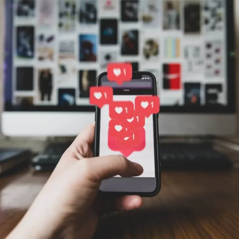 A mobile screen with many likes on it