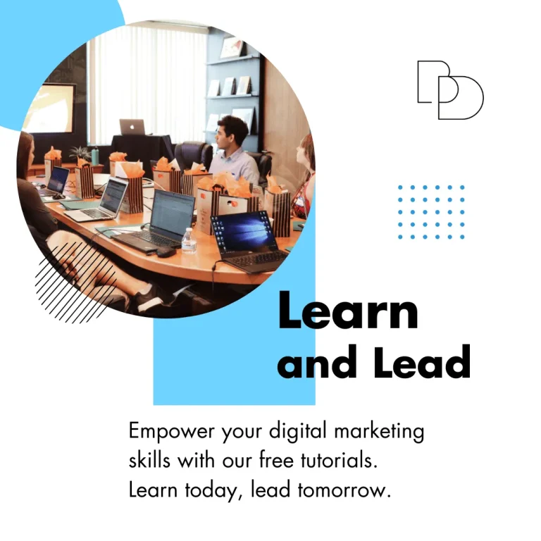 Social media post, title: learn and lead