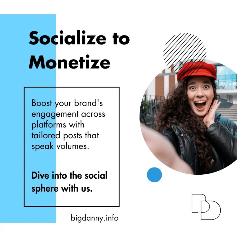 Social media post: Socialize to Monetize