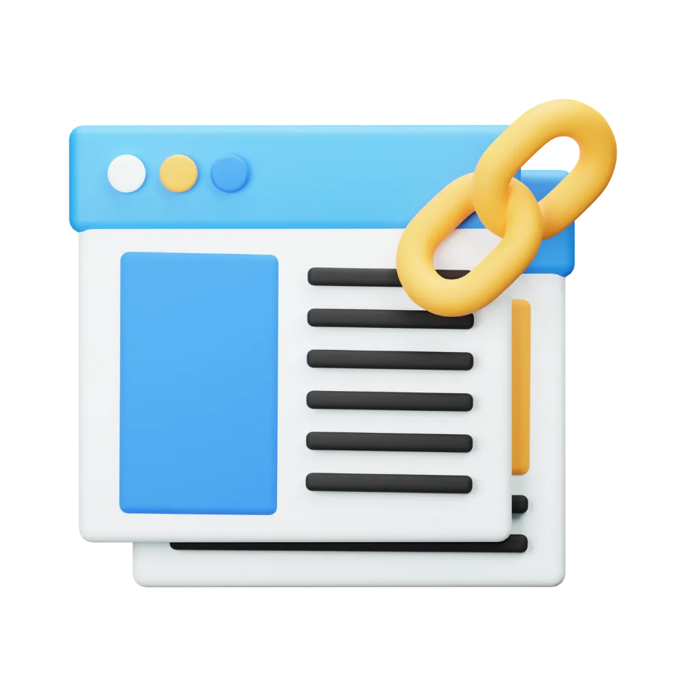 Icon displaying a link and two computer desktops