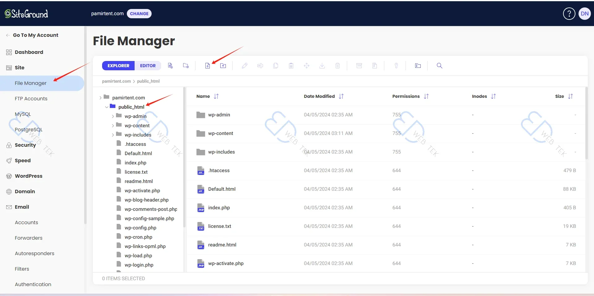 Accessing the Public_html directory in File Manager
