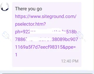 Receiving PayPal payment link from SiteGround support