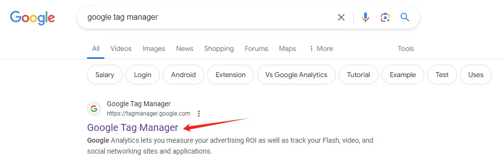Install google tag manager step 1-search gtm