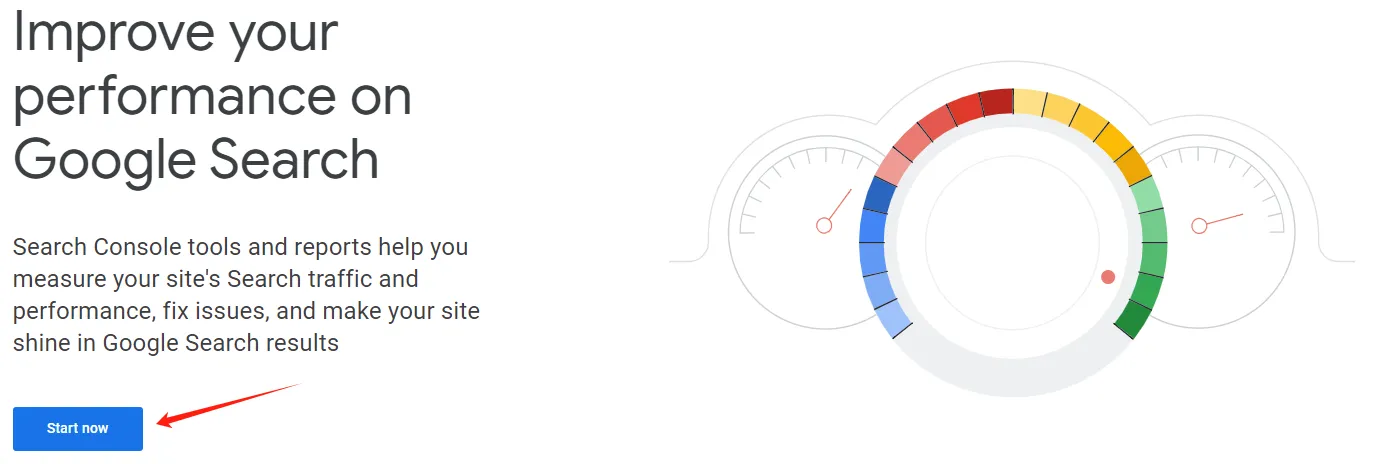 Click Start Now button on Google Search Console