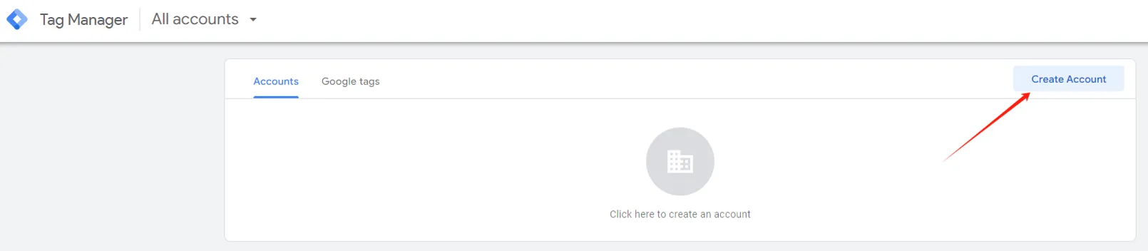 Install google tag manager step 2-Create Google Tag Manager account