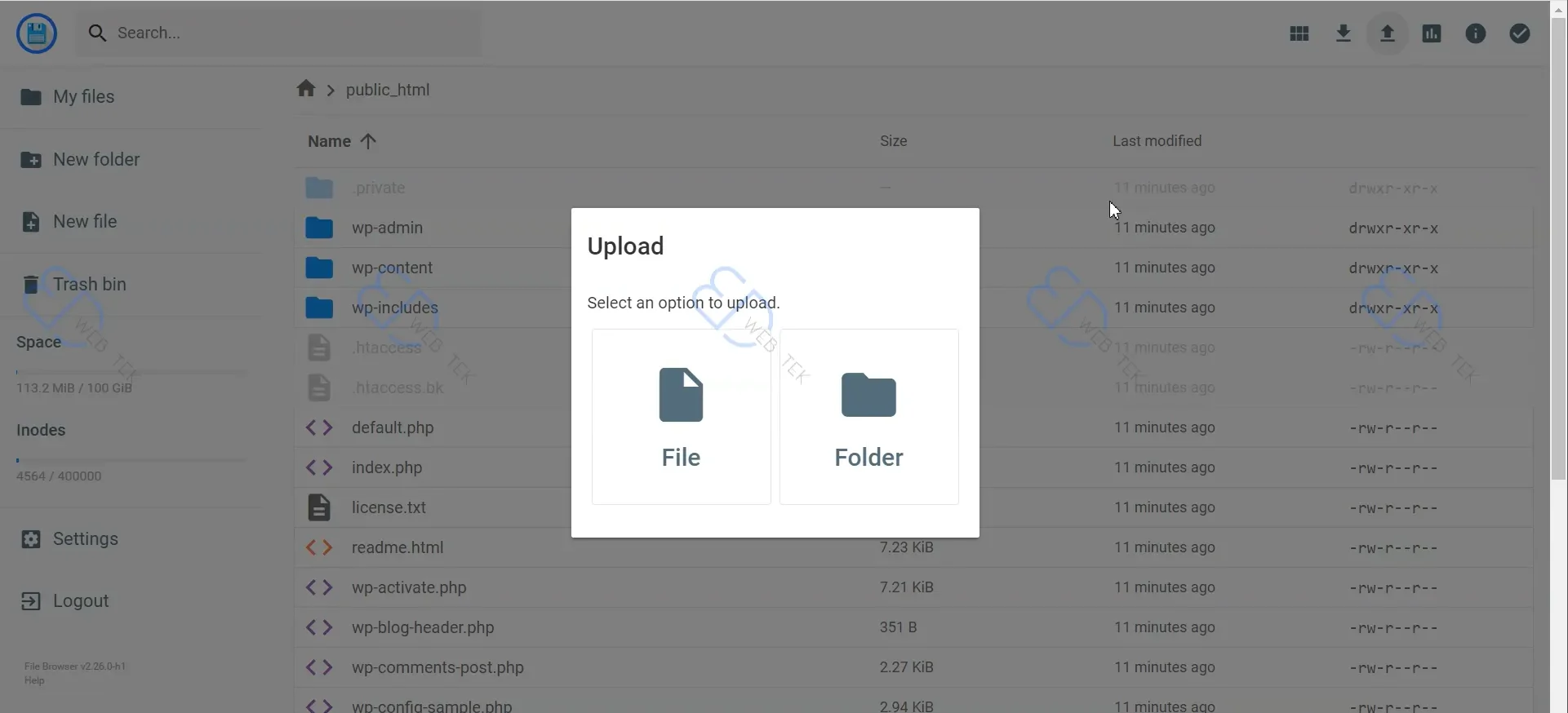 Selecting files in the public_html directory