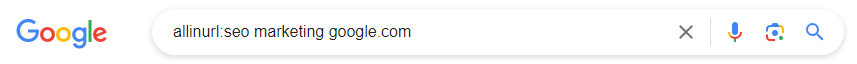 Google search operator allinurl seo marketing google.com