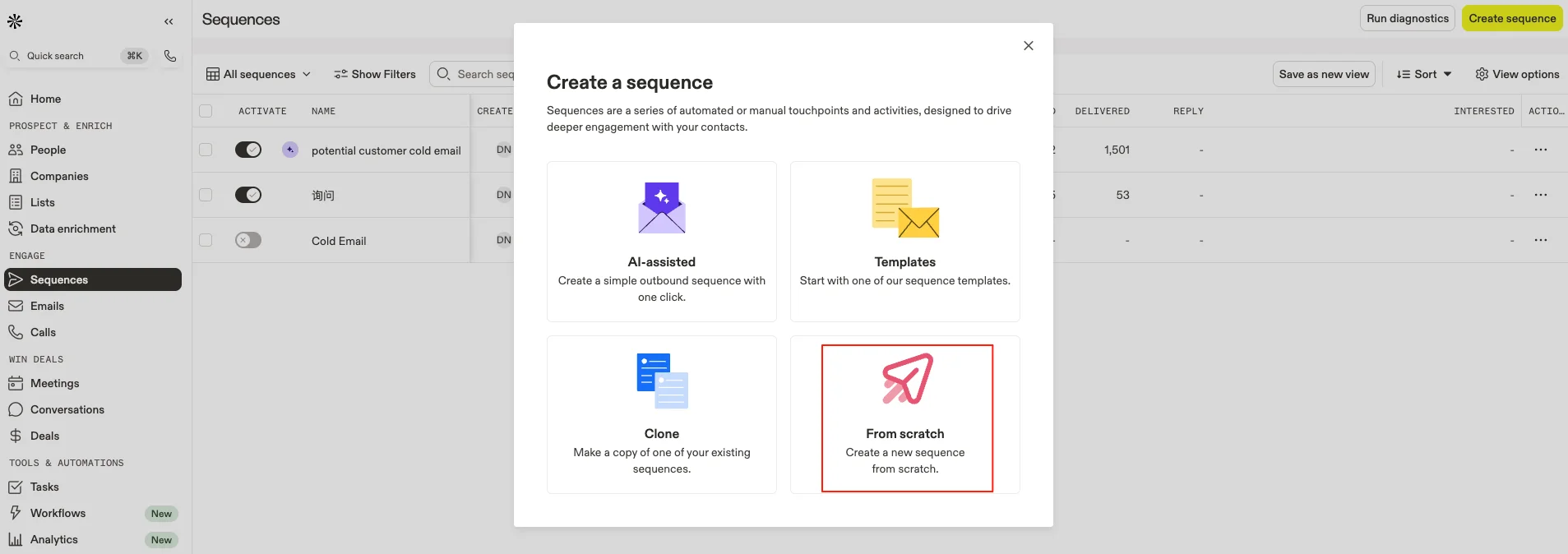Creating an Apollo email sequence from Scratch.