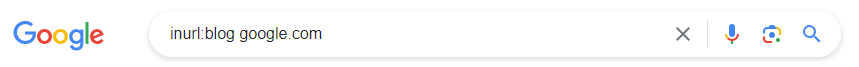 Google search operator inurl blog google.com