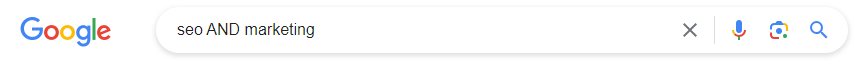 Google search operator SEO AND marketing