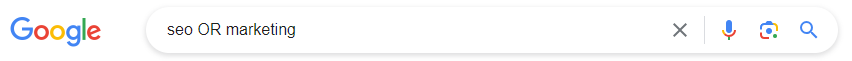 Google search operator SEO OR marketing