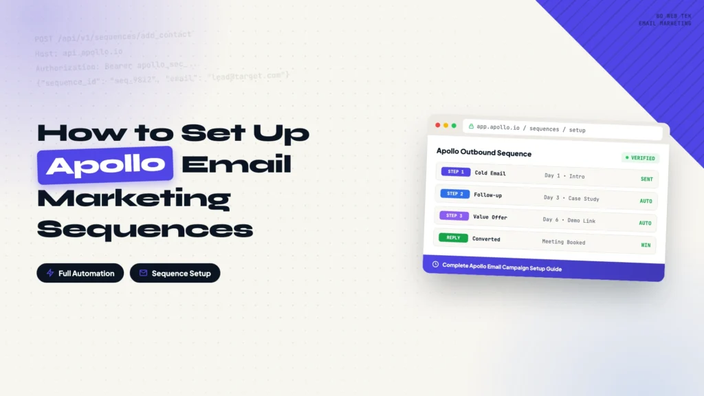 How to set up Apollo email marketing tool from signup to automated sequences