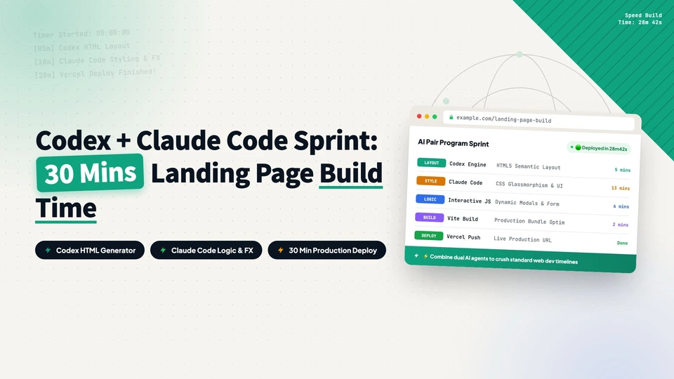 I cut my landing page build time to 30 minutes with Codex and Claude Code