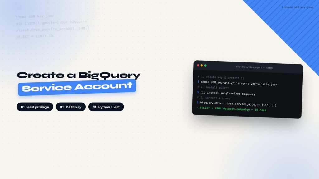 How to Create a BigQuery Service Account for Your AI Agent tutorial cover