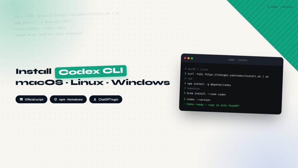 How to install Codex CLI on macOS, Linux, and Windows tutorial cover