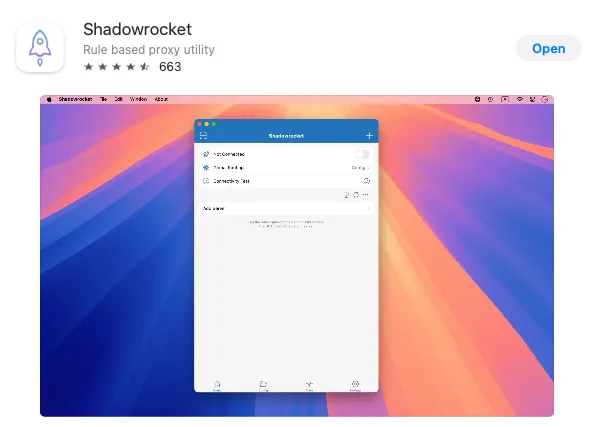 Install Shadowrocket from the App Store